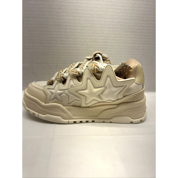 Kaalixto Cream Bread Platform Sneaker Shoe Retro 80's Size 9.5 Womens New In Box - Picture 4 of 15